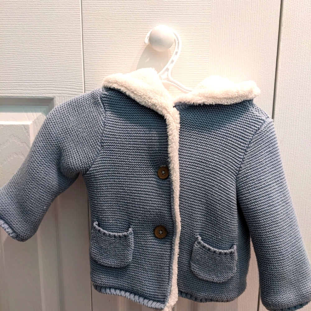 Baby Sherpa-Lined Hooded Sweater Jacket